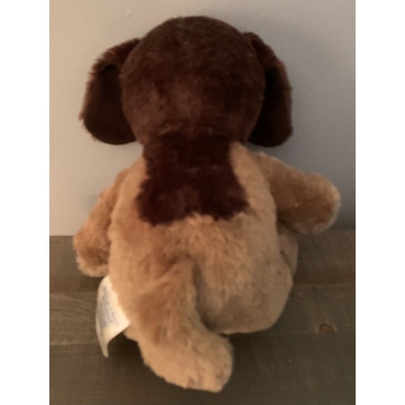 Build A Bear Dog Caramel Pup Plush Brown Ears Tongue Sticking Out With Vest - Picture 7 of 11